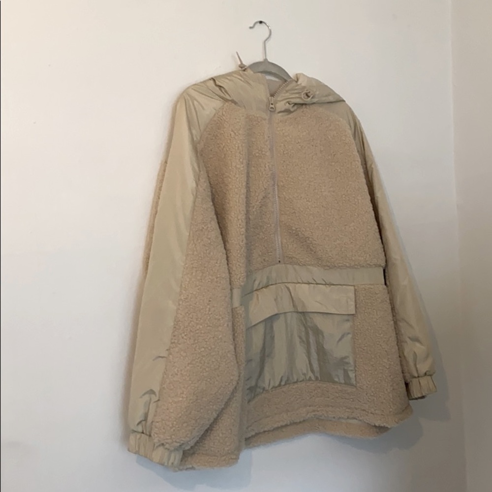 ASOS Sherpa Pullover Half Zip Hoodie Jacket